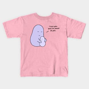 Hug - I Love You (Pastel Pink) Kids T-Shirt